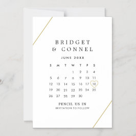 Bridget Geometric Modern Wedding speichert das Dat Magneteinladung