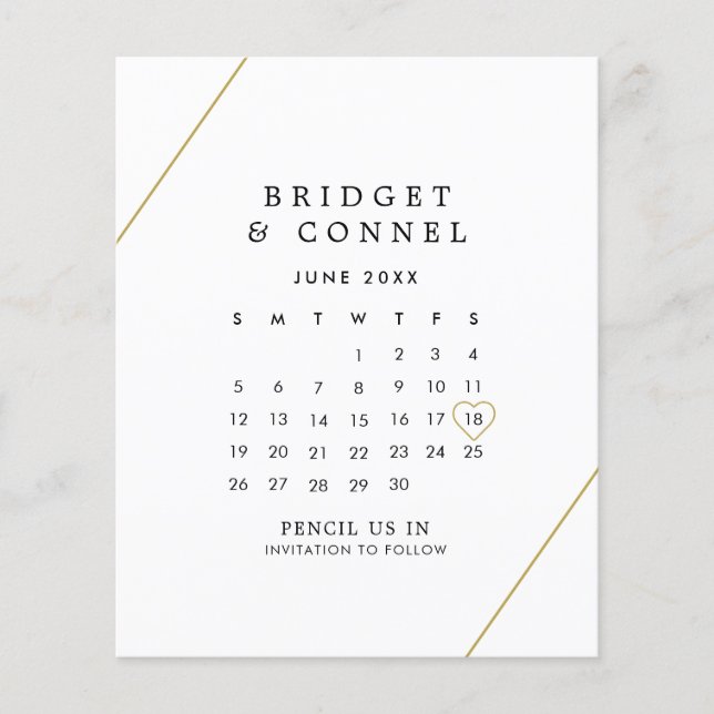 Bridget Geometrische Moderne Hochzeit - Termin vor (Vorderseite)