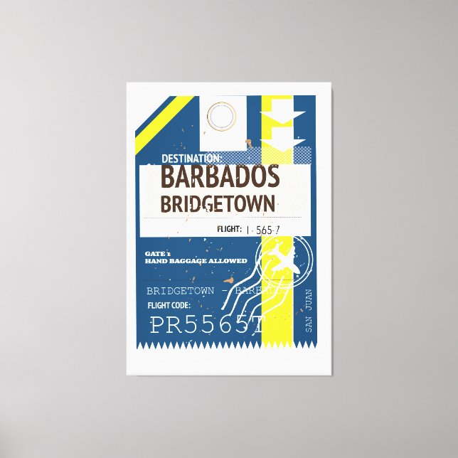 Bridgetown Barbados Fahrkarte Leinwanddruck (Vorderseite)
