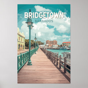 Bridgetown Barbados Illustration Reisen Poster