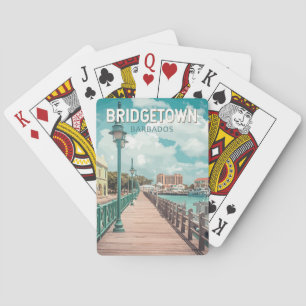 Bridgetown Barbados Illustration Reisen Spielkarten
