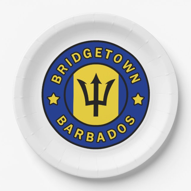 Bridgetown Barbados Pappteller (Vorderseite)
