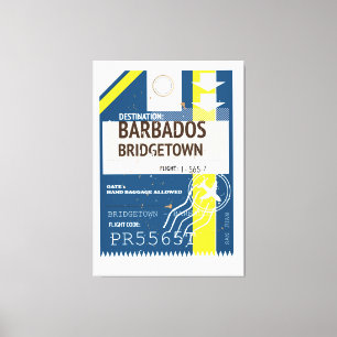 Bridgetown Barbados Reisekarte Leinwanddruck