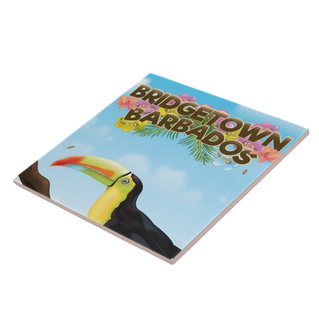Bridgetown Barbados Toucan Reiseplakat Fliese (Seite)
