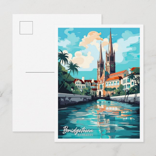 Bridgetown Barbados Vintage Reise Postkarte (Vorne/Hinten)