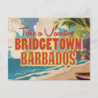 Bridgetown, Barbados Vintage Travel Poster