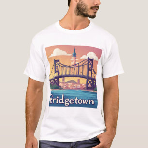 Bridgetown Sonnenuntergangsbrücke über Wasser mit T-Shirt