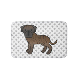 Bridle English Mastiff Niedlich Cartoon Dog & Paws Badematte