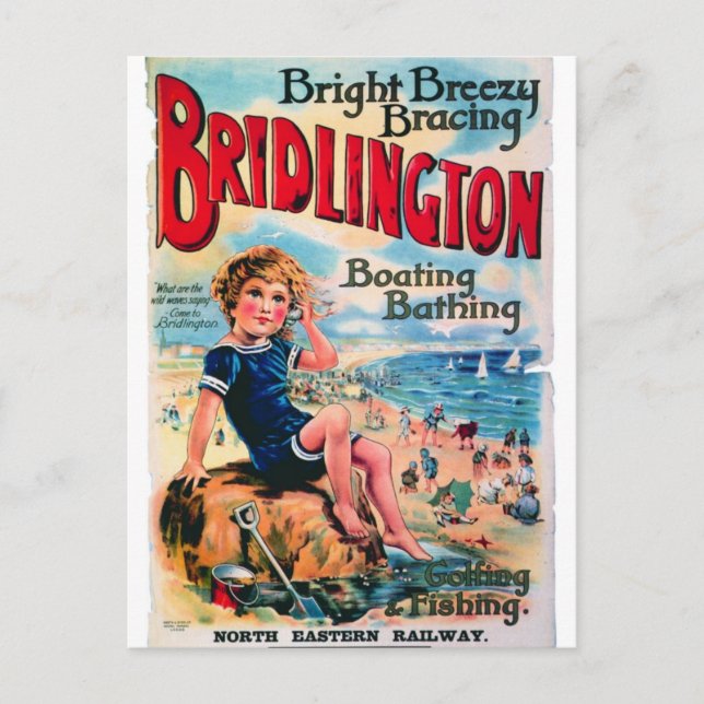Bridlington England Vintage Travel Postcard Postkarte (Vorderseite)