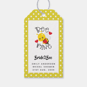 Brie 2 Bee Mine Yellow Polkad Dots Brautparty Geschenkanhänger