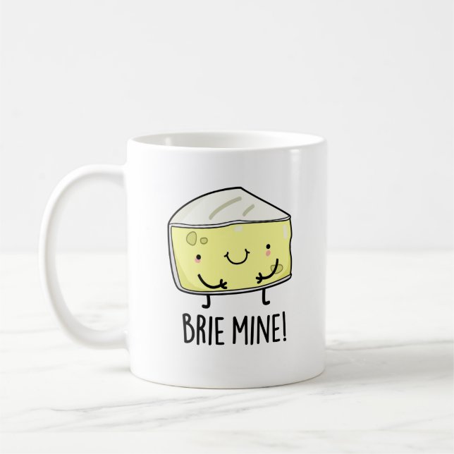 Brie Mine Funny Cheese Pun Kaffeetasse (Links)