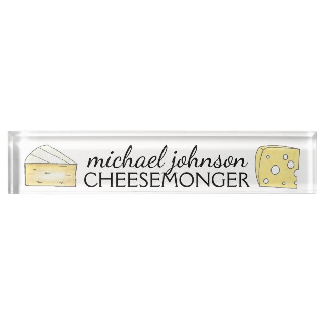 Brie Swiss Cheese Wedge Cheesemonger Dairy Bauer Namensplakette (Vorderseite)