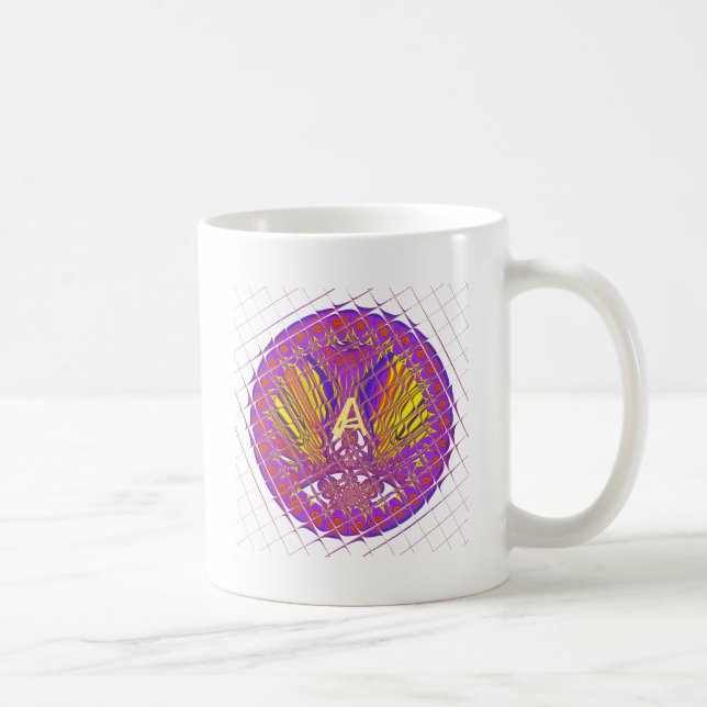 Brief A, Farbige Logotextgestaltung Kaffeetasse (Rechts)