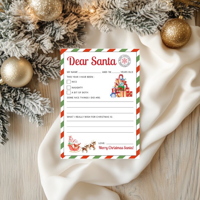 Brief an den Weihnachtsmann (Letter to Santa Kids Letter to Santa Printable)
