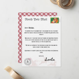 Brief an den Weihnachtsmann Custom an den Nordpol Mitteilungskarte
