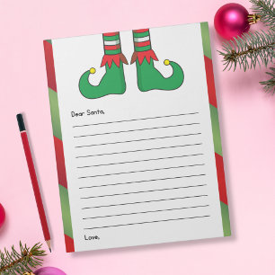 Brief an den Weihnachtsmann - Elfenschuhe Notizblock