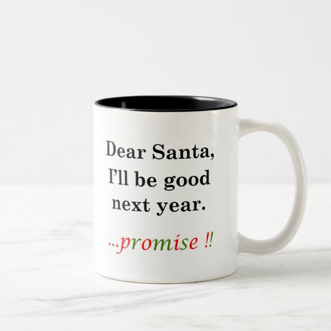 Brief an den Weihnachtsmann Zweifarbige Tasse (Rechts)