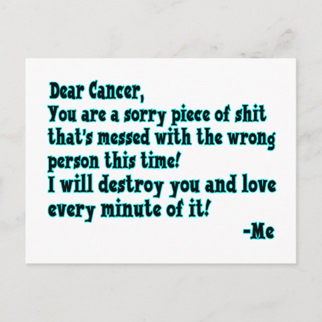 Brief an Krebs Postkarte (Vorderseite)