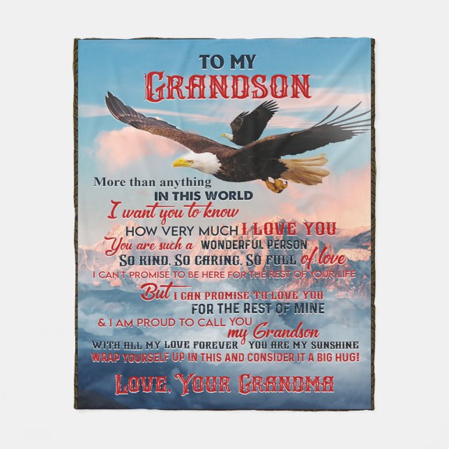 Brief an mein Grandson Geschenk, Liebe Baby Boy Ge Fleecedecke (Vorderseite)