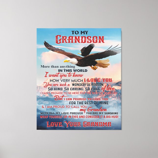 Brief an mein Grandson Geschenk, Liebe Baby Boy Ge Leinwanddruck (Vorderseite)
