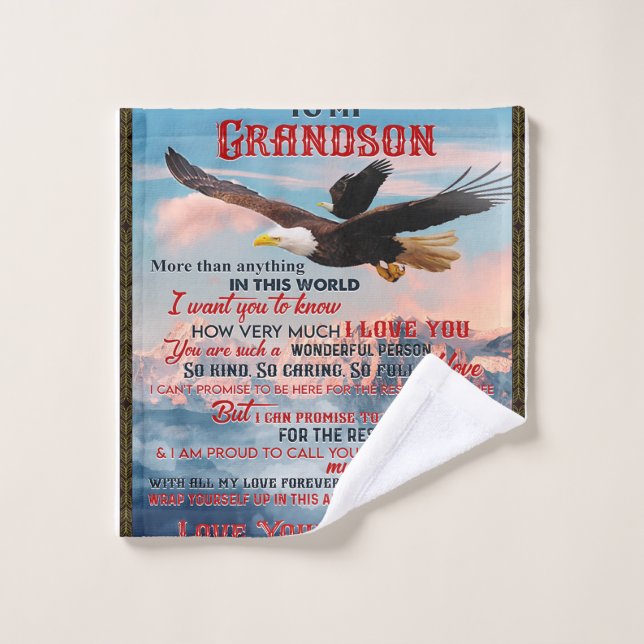 Brief an mein Grandson Geschenk, Liebe Baby Boy Ge Waschlappen (Waschlappen)