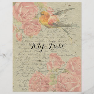 Brief an meine Liebe Goldfinch Rosenpapier