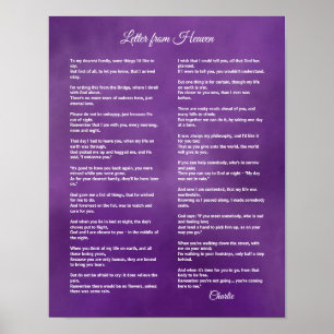 Brief aus dem Himmel - Personalisieren Sie den Nam Poster