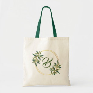 Brief B Leinwand Tote Beutel - Wreath Twig Corolla Tragetasche