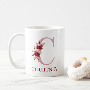 Brief C Burgund Blush Floral Kaffeetasse