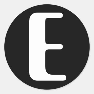 Brief E Amelia Alphabet von Janz Black Runder Aufkleber