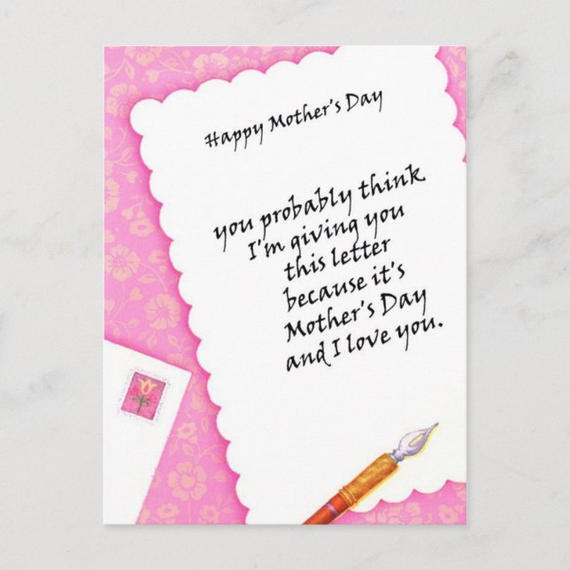 Brief für meine Mama Postkarte (Vorderseite)