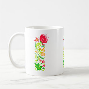 Brief I in Blume Kaffeezubereitung Tasse