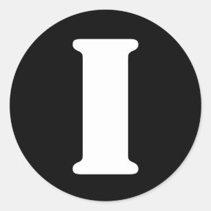 Brief I Stencil Alphabet von Janz Black Runder Aufkleber