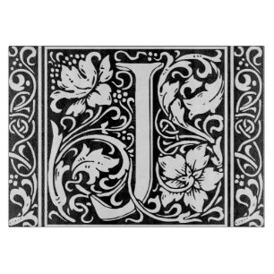 Brief J Mittelalterliche Monogramm-Kunst Nouveau Schneidebrett
