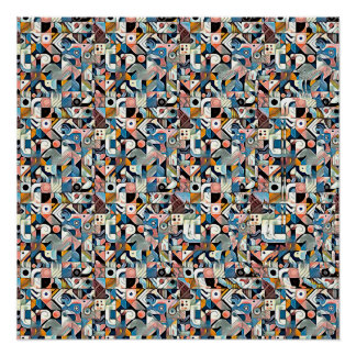 Brief J Stereogramm 20"x20", halbmatt, ohne Rahmen Poster