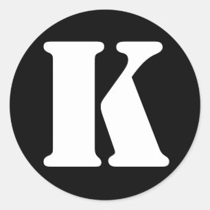 Brief K Stencil Alphabet von Janz Black Runder Aufkleber