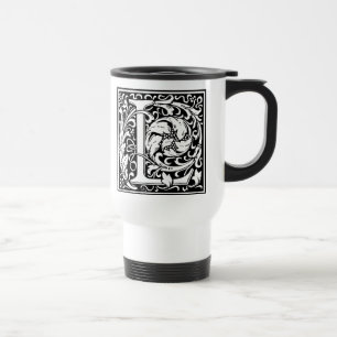 Brief L Mittelalterliche Monogramm-Kunst Art Nouve Reisebecher
