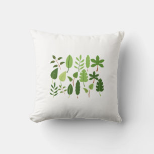 Brief Natur Grünes Design   Botanisches Alphabet Kissen