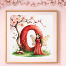 Brief O Kirschblüten Fee Kunstposter Alphabet