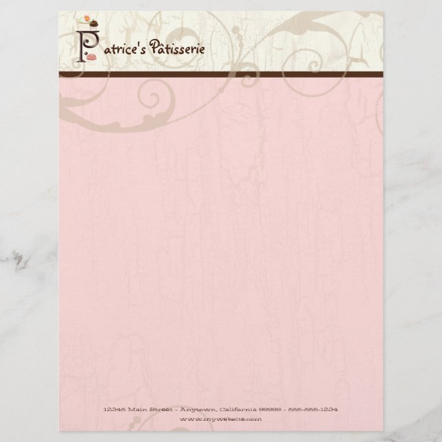 Brief P Cupcake Business Letterhead Briefbogen (Vorderseite)
