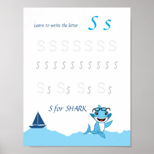 Brief S Lernposter für Kinder Poster