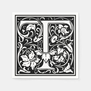Brief T Mittelalterliche Monogramm-Kunst Neuzeit Serviette