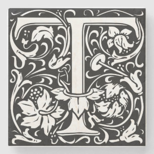 Brief T Mittelalterliche Monogramm-Kunst Neuzeit Steinuntersetzer