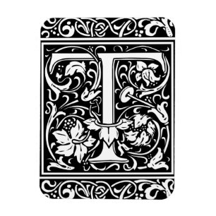 Brief T Mittelalterliches Monogramm Jugendstil Magnet