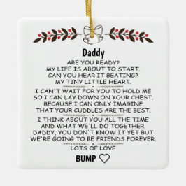 Brief vom Baby-Bump an Papa zu Weihnachten Keramikornament