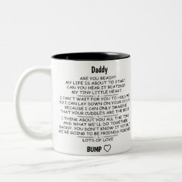 Brief vom Baby-Bump an Papa zu Weihnachten Zweifarbige Tasse