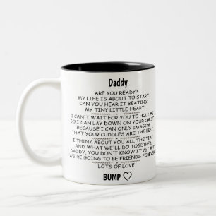 Brief vom Baby-Bump an Papa zu Weihnachten Zweifarbige Tasse
