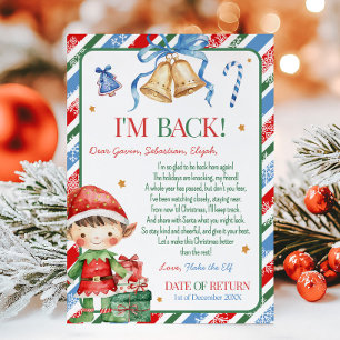 Brief vom Elf Weihnachtsjungen Briefkarte Einladung