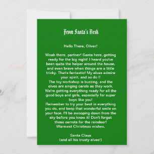 Brief vom Schreibtisch des Weihnachtsmanns Einladung