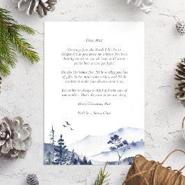 Brief vom Weihnachtsmann an das Baby Blue Christma Feiertagskarte